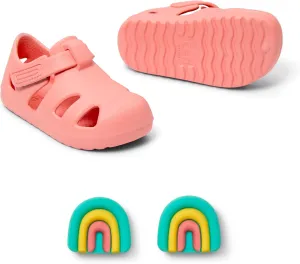Ten Little Splash Sandals for Baby, Toddler & Kids, Adjustable, Closed Toe Water Sandals for Boys and Girls - Lightweight, Quick Drying Kids Water Shoes, and Flexible EVA with Traction - Pink Lemonade