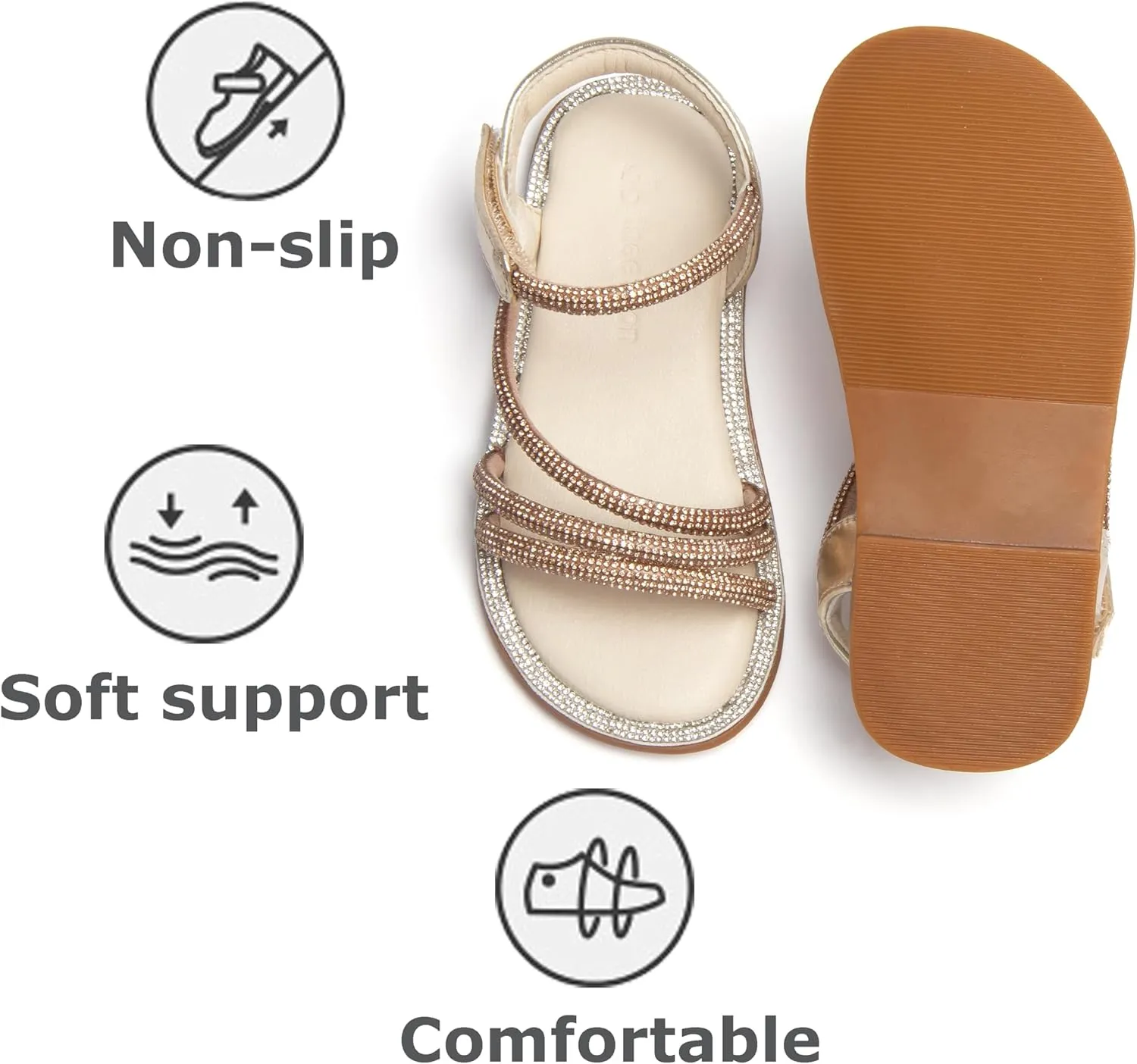 THEE BRON Toddler Girls Dress Sandals Kids Butterfly Floral Summer Sandalias Shoes