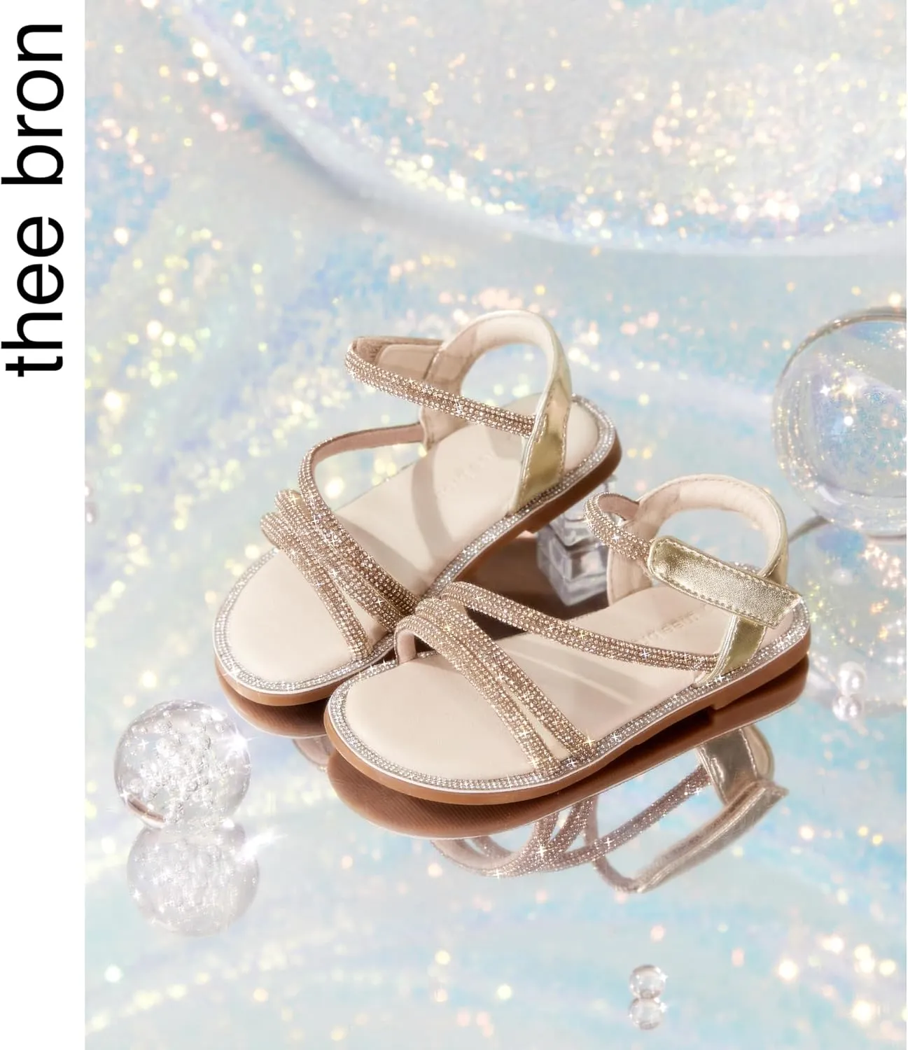 THEE BRON Toddler Girls Dress Sandals Kids Butterfly Floral Summer Sandalias Shoes