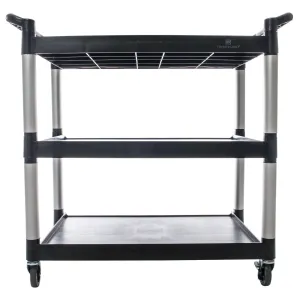 Thunder Group PLBC4019B 3-Tier Bus 40-1/2'' x 19-3/4'' x 37-7/8'' Black Bus Carts