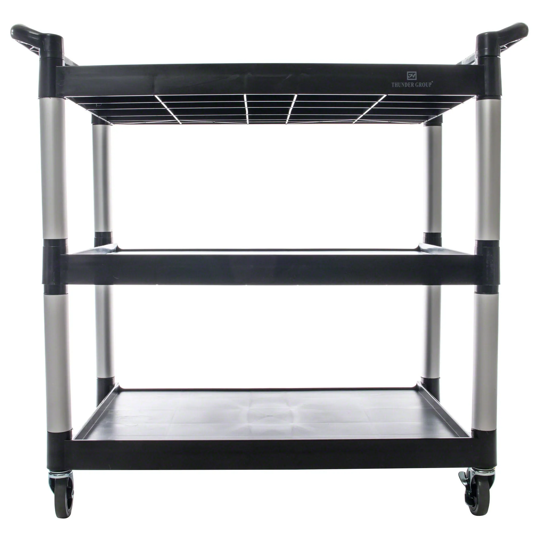 Thunder Group PLBC4019B 3-Tier Bus 40-1/2'' x 19-3/4'' x 37-7/8'' Black Bus Carts