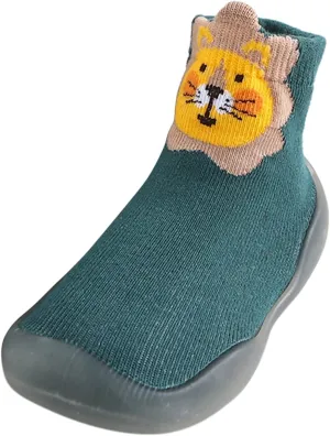 Toddler Baby Boys Girls Solid Warm Knit Soft Sole Rubber Shoes Socks Slipper Stocking Soft Shoes Warm Slippers for Boys