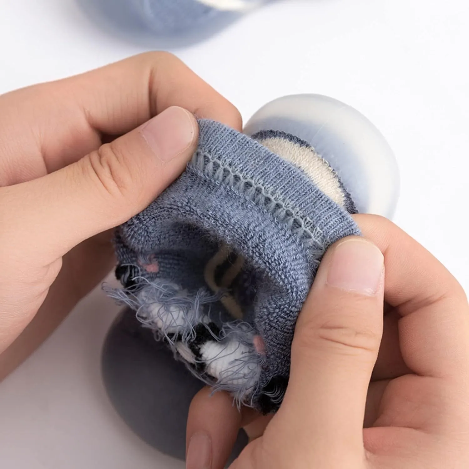 Toddler Baby Girls Boys Sock Shoe Elastic Indoor Slipper Infant First Walking Cartoon Cats Soft Sole Rubber Shoes