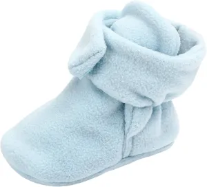Toddler Baby Shoes Socks Solid Color Patchwork Knitted Plush Baby Socks Shoes for 0 to 12Months Infant Boots