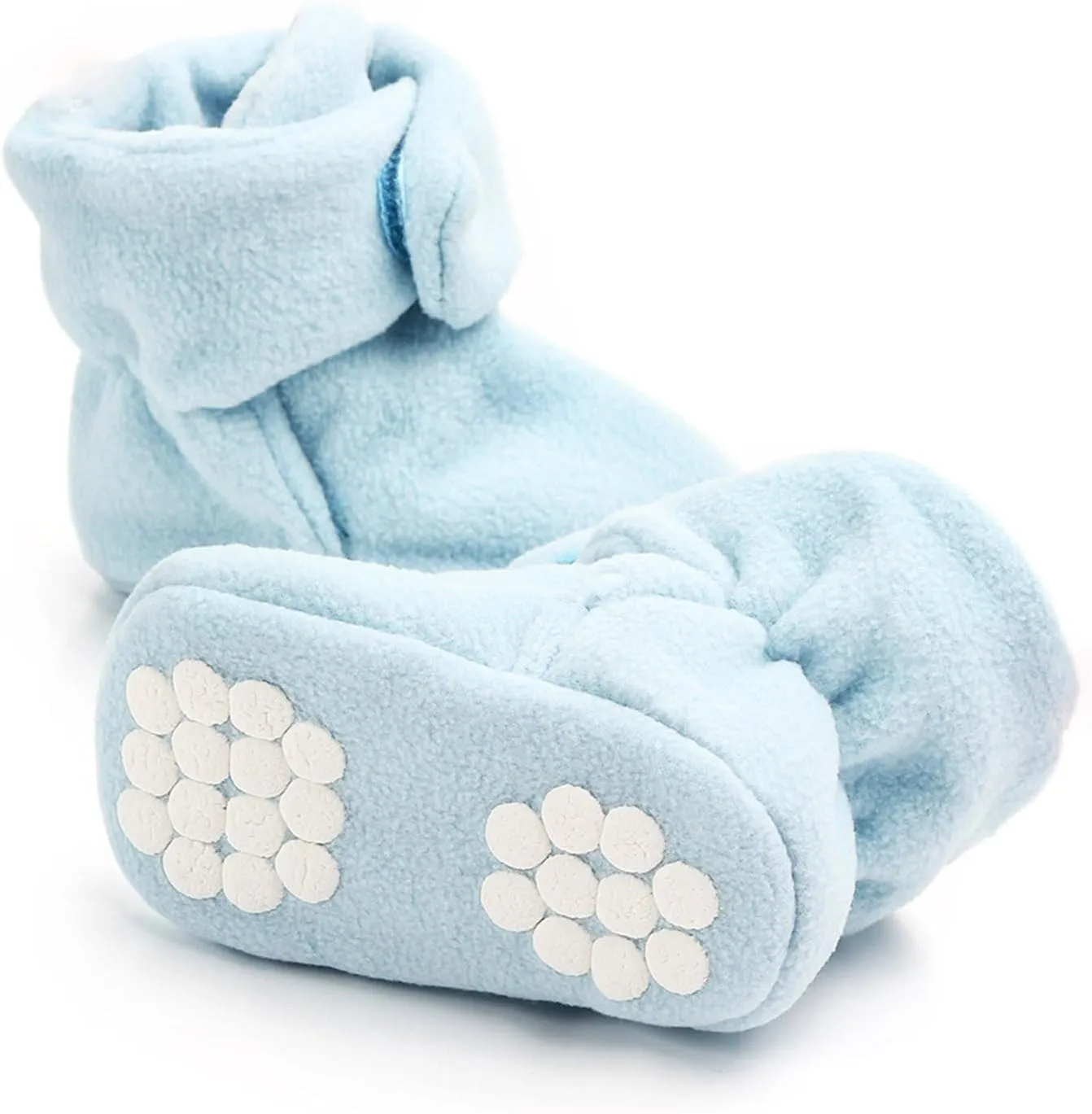 Toddler Baby Shoes Socks Solid Color Patchwork Knitted Plush Baby Socks Shoes for 0 to 12Months Infant Boots