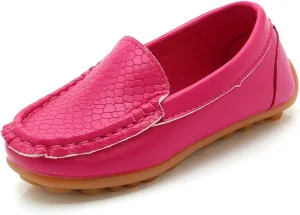 Toddler Boys Girls Loafer Shoes Soft Synthetic Leather Slip On occasin Flat Boat Dress Shoes