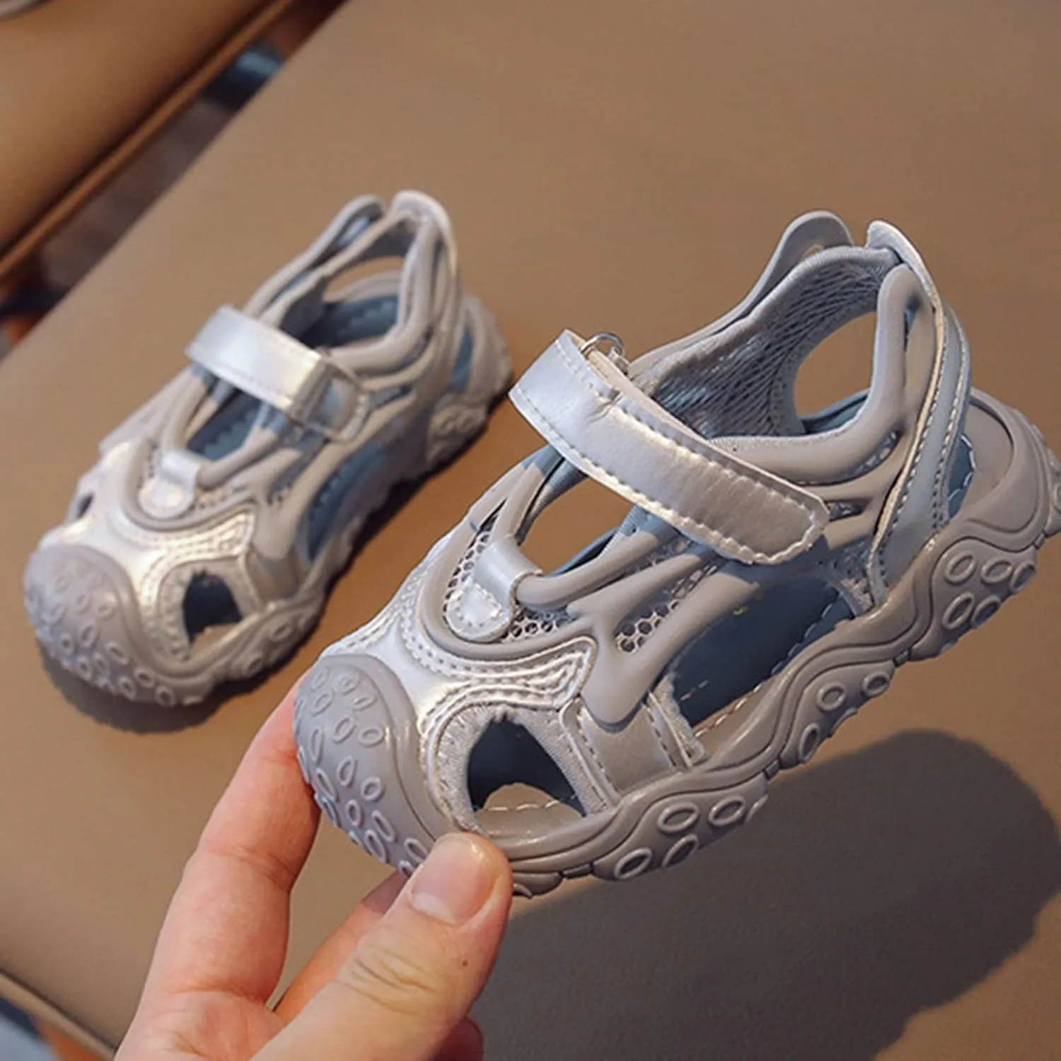 Toddler Boys Girls Motion Sandals Non Slip Open Toe Soft Sole Outdoor Shoes Summer Net-Like Shoes The First Pair Sandals