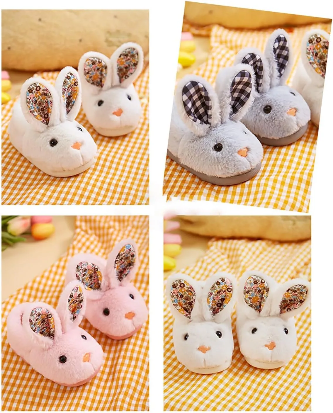 Toddler Bunny Slippers for Girls Boys Warm House Shoes for Kids Winter Home Slippers Indoor Non Slip Baby Slippers