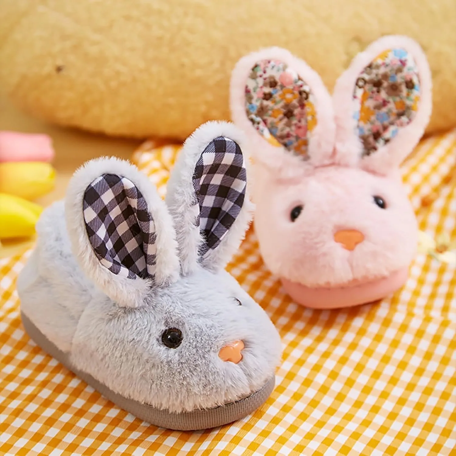 Toddler Bunny Slippers for Girls Boys Warm House Shoes for Kids Winter Home Slippers Indoor Non Slip Baby Slippers
