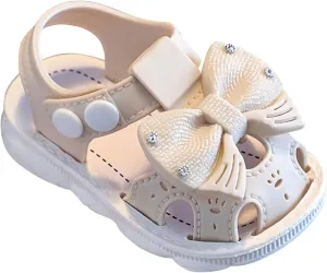 Toddler Girls Bowknot Closed Toe Soft Sole Beach Sandals Small Children's Summer Non Slip Casual Outdoor Shoes