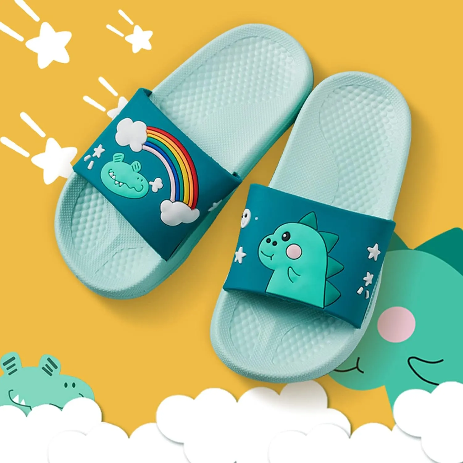 Toddler Girls Boy Shoes Baby Summer Cartoon Dinosaur Slippers Sandals Girl's Boys Bedroom Shower Indoor Slippers