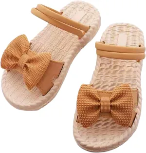 Toddler Kids Infant Girls Soild Bowknot Princress Shoes Soft Sole Non Slip First Walkers Prewalker Beach Slide on Shoes