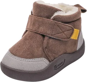 Unisex Kids Cotton Boots Baby Soft Soles Shoes Fleece Non-?kid Slipper Winter Warm Cozy Crib Ankle Boots