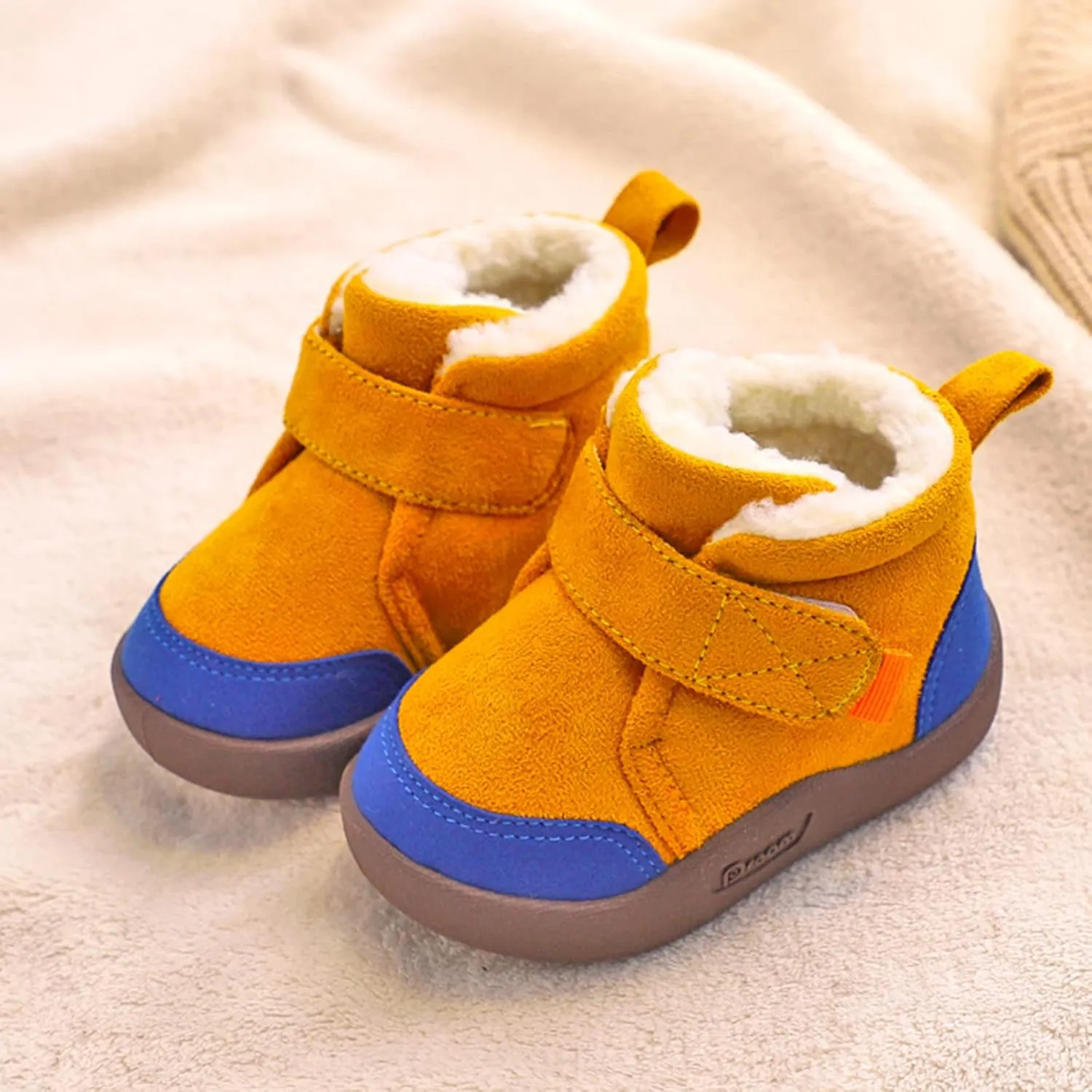 Unisex Kids Cotton Boots Baby Soft Soles Shoes Fleece Non-?kid Slipper Winter Warm Cozy Crib Ankle Boots