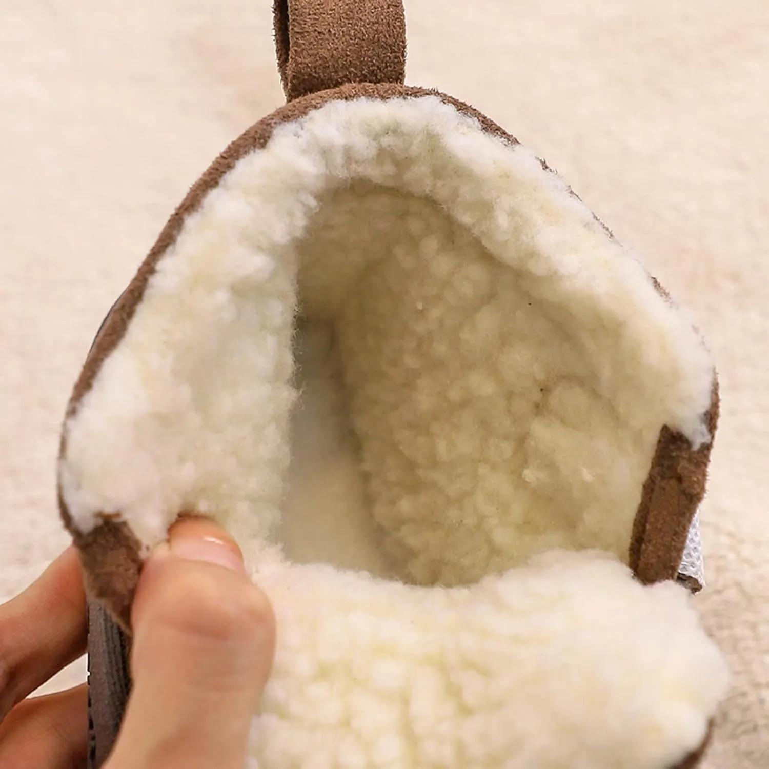 Unisex Kids Cotton Boots Baby Soft Soles Shoes Fleece Non-?kid Slipper Winter Warm Cozy Crib Ankle Boots