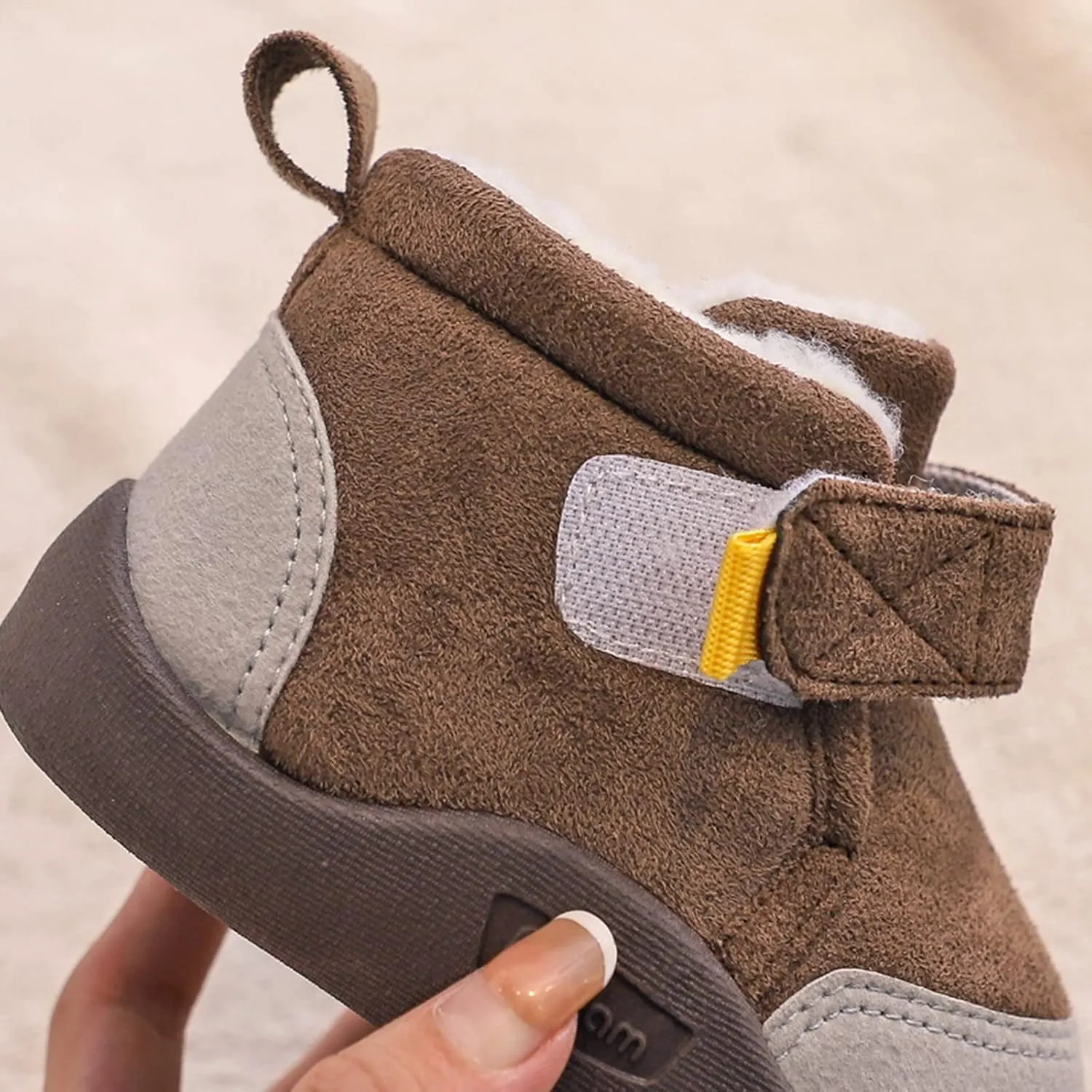 Unisex Kids Cotton Boots Baby Soft Soles Shoes Fleece Non-?kid Slipper Winter Warm Cozy Crib Ankle Boots