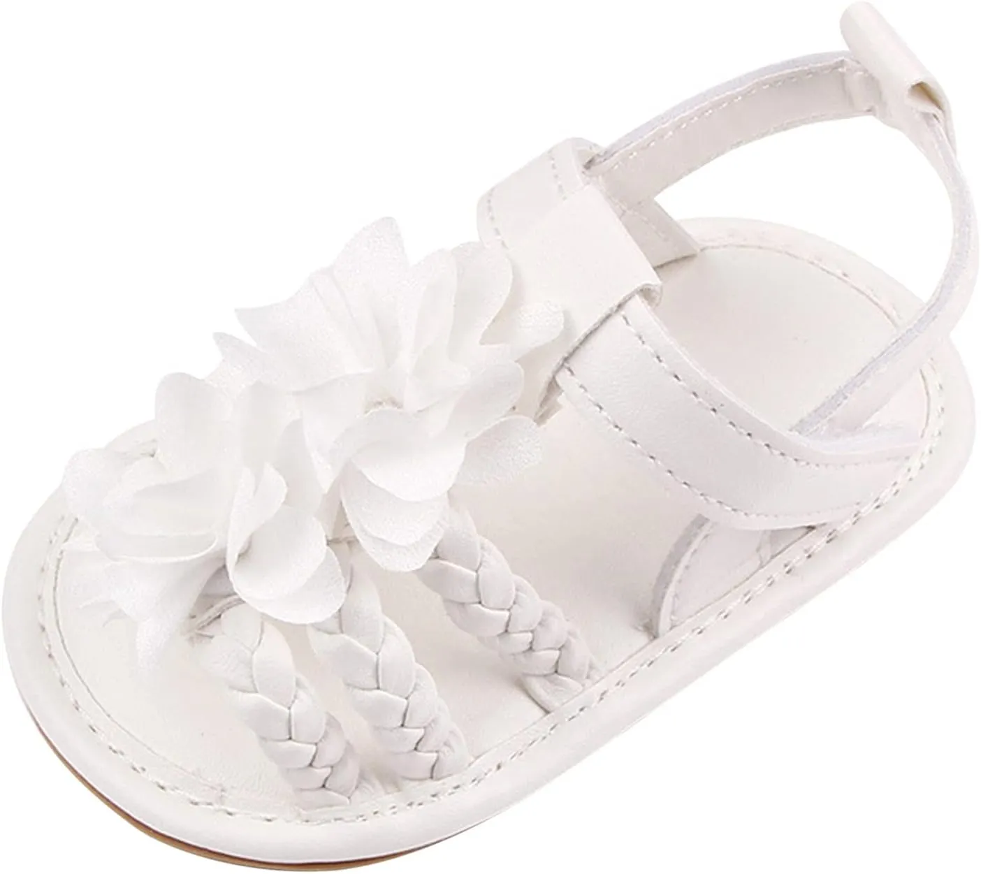 Walking Soft Non-Slip Sandals Baby Rubber Shoes Flat Boys Girls Sole Bow Summer Baby Shoes Toddler Girl Dress Shoes