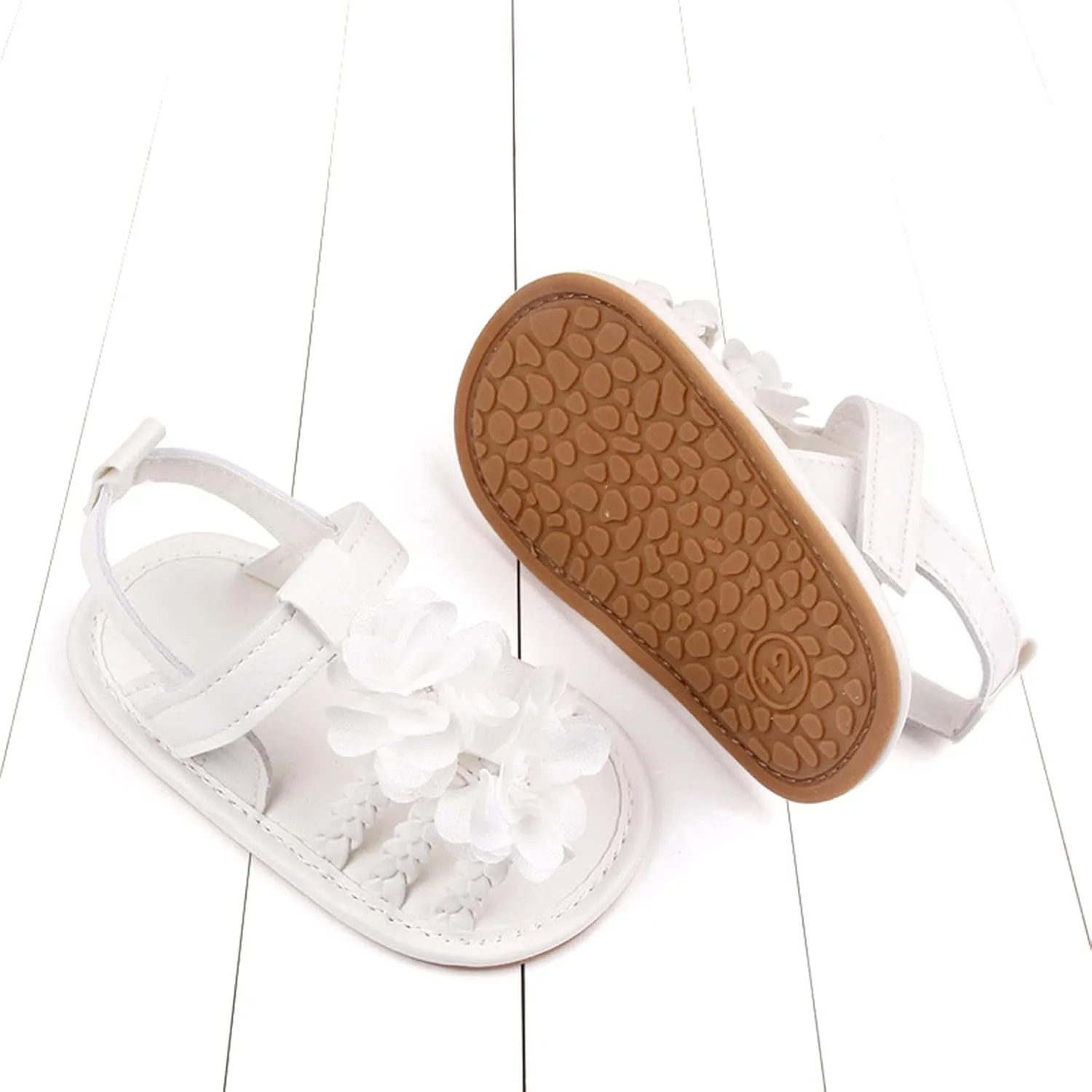 Walking Soft Non-Slip Sandals Baby Rubber Shoes Flat Boys Girls Sole Bow Summer Baby Shoes Toddler Girl Dress Shoes