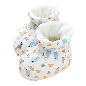 Warm Fur Baby Boots, Toddler Winter Warm Shoes, Thickening Non-Slip Baby Socks Shoes for Infant Toddler 0-18 Months (White,10.5cm (0-6 Months))