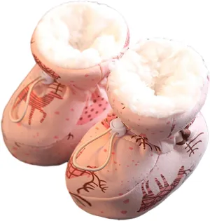 Warm Fur Baby Boots, Winter Warm Snow Boots Soft Sole Crib Shoes Booties for Newborn Infant Toddler