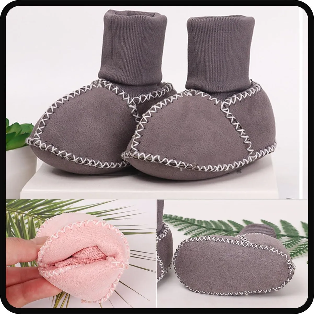 Warm Fur Baby Sock Shoes - Multiple Colors Baby Girls Toddler Winter Warm Shoes, Plush Shoes for Newborn Infant Toddler (12cm/ 4.7in0-6 Months,Camel)