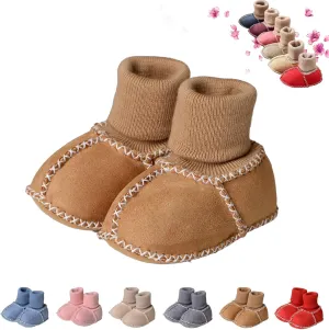 Warm Fur Baby Sock Shoes - Multiple Colors Baby Girls Toddler Winter Warm Shoes, Plush Shoes for Newborn Infant Toddler (12cm/ 4.7in0-6 Months,Camel)