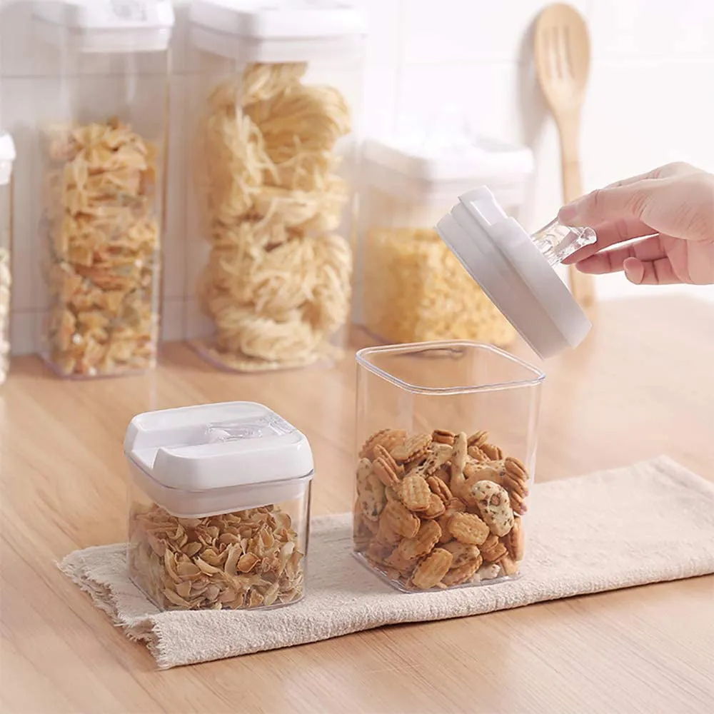 Wewdigi Kitchen Food Storage Containers Set, Kitchen Pantry Organization and Storage with Easy Lock Lids, 4 Pcs