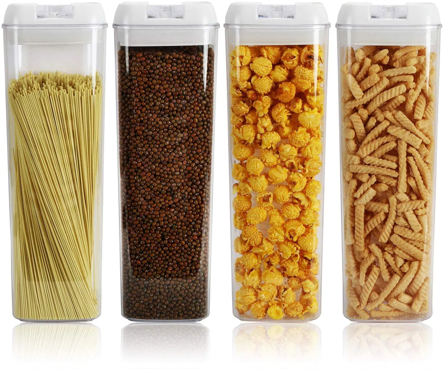 Wewdigi Kitchen Food Storage Containers Set, Kitchen Pantry Organization and Storage with Easy Lock Lids, 4 Pcs