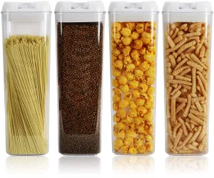 Wewdigi Kitchen Food Storage Containers Set, Kitchen Pantry Organization and Storage with Easy Lock Lids, 4 Pcs