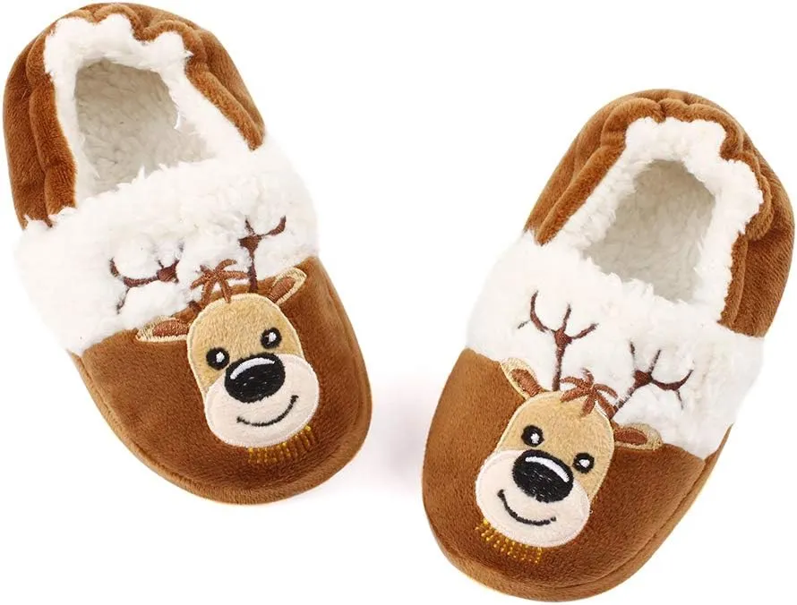 Winter Slippers For Girls Cartoon Animal Slippers Toddler Warm Plush House Shoes Little Kids Home Slippers