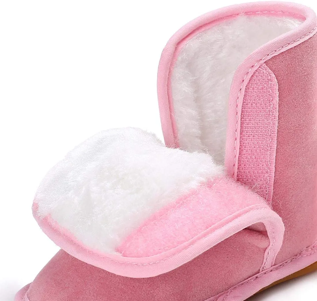 YIBLBOX Baby Infant Premium Soft Sole Anti-Slip Snow Boots with Bow Warm Winter Shoes Toddler Booties